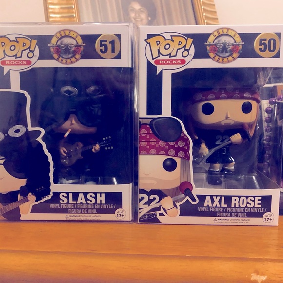 Funko Pop Rocks SLASH #51 and AXLE ROSE #50 NIB - Picture 1 of 6